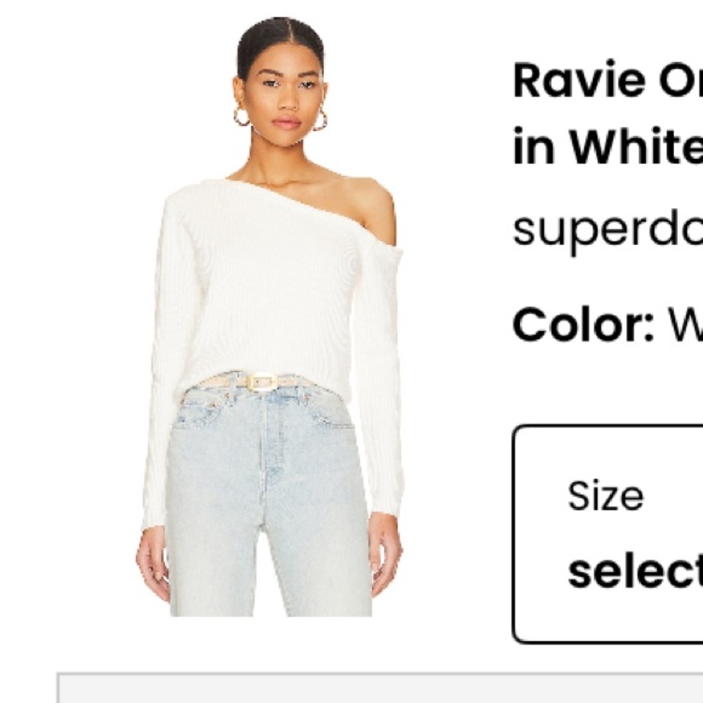 NWOT REVOLVE Ravie One Shoulder Sweater in White